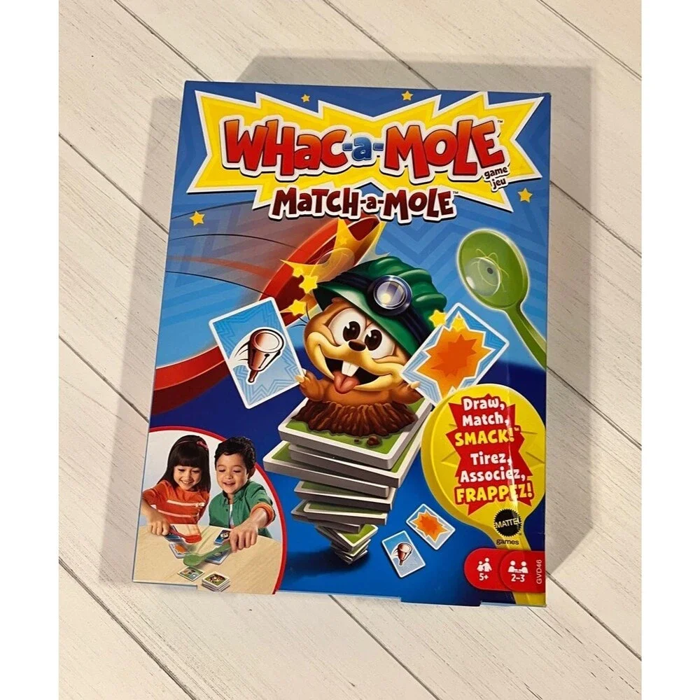 WHAC-A-MOLE Match-A-MOLE Kids Card Matching Game with Mole Smackers Games Toy S